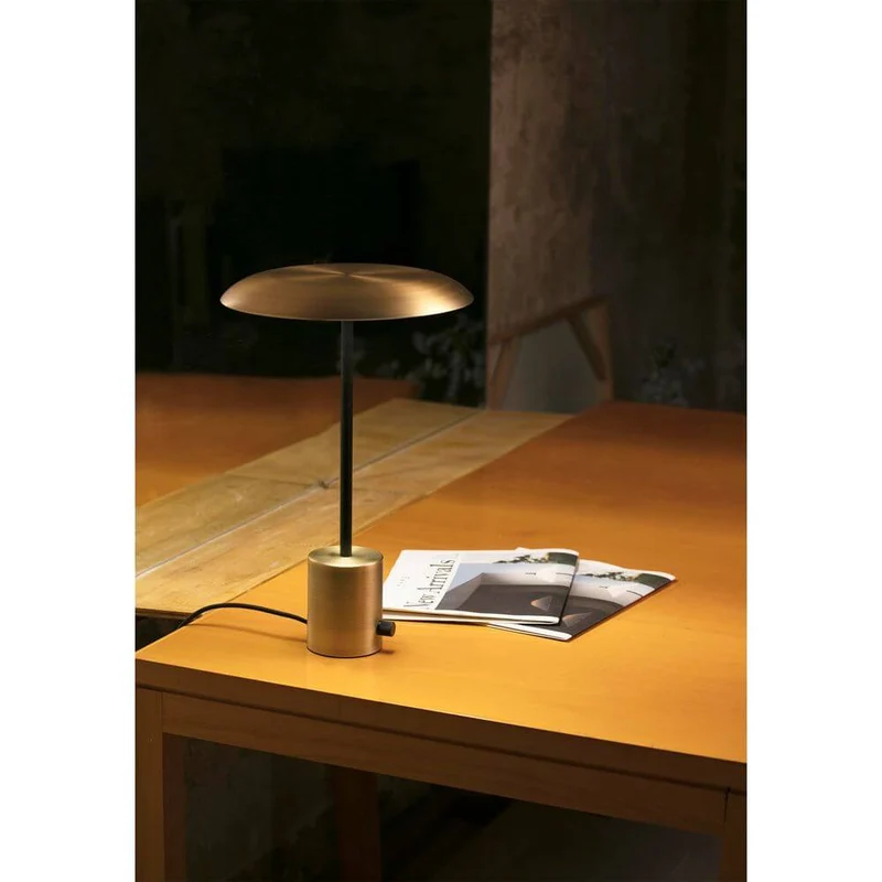 LED Tischlampe HOSHI Goldfarben-Satin, Schwarz