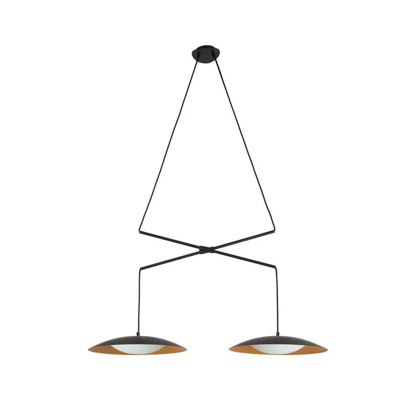 LED Pendelleuchte SLIM DOUBLE Schwarz, Goldfarben