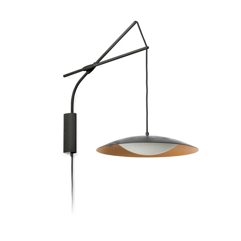 LED Wandleuchte Leseleuchte Ø 40cm Schwarz, Goldfarben