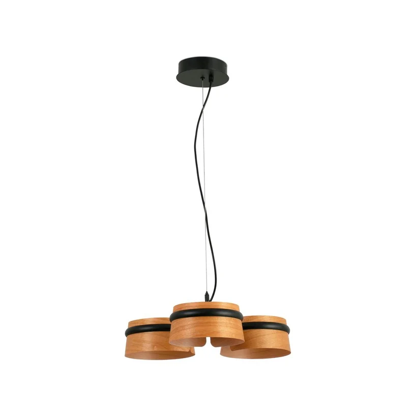 LED Pendelleuchte LOOP Schwarz, Braun