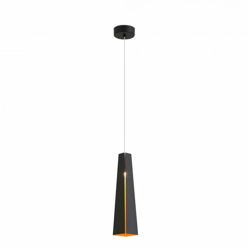 LED Pendelleuchte PLUMA 6W 3000K Schwarz, Goldfarben