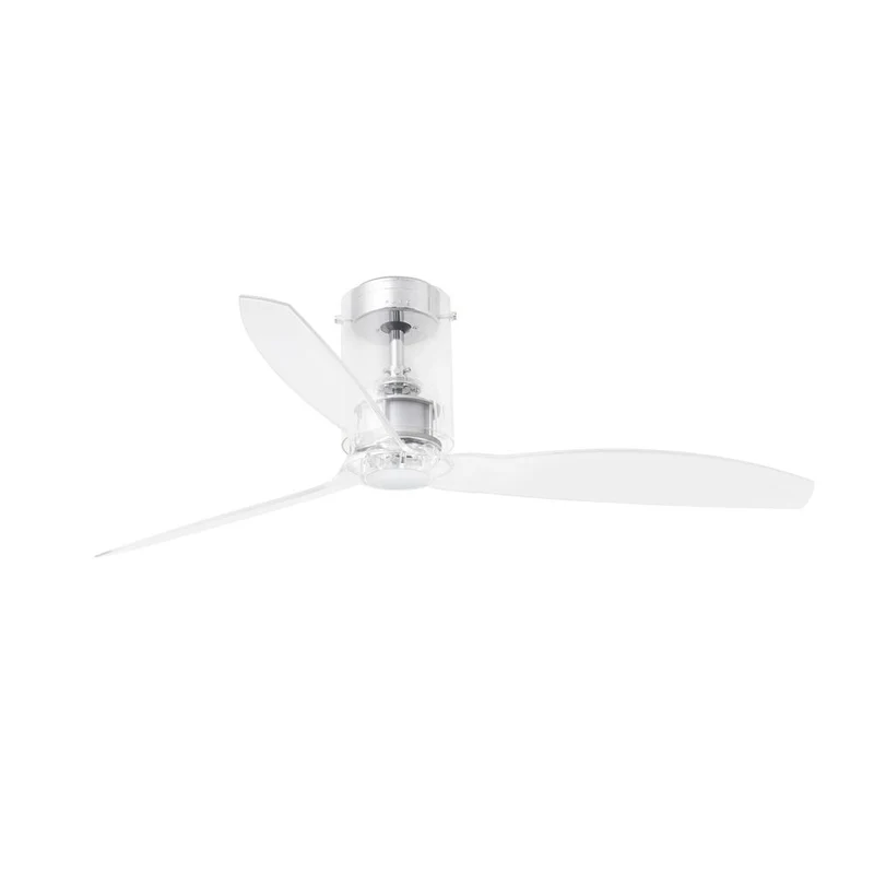 Deckenventilator MINI TUBE FAN Ø 128cm 3 Flügel Chrom, Transparent