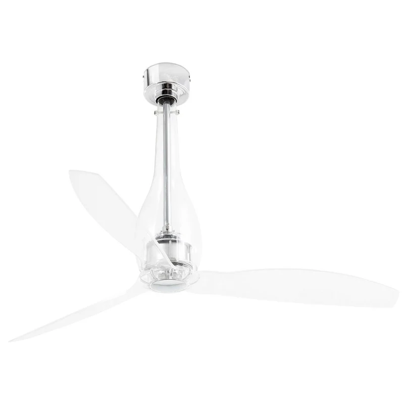 Deckenventilator ETERFAN Ø 128cm 3 Flügel Chrom, Transparent
