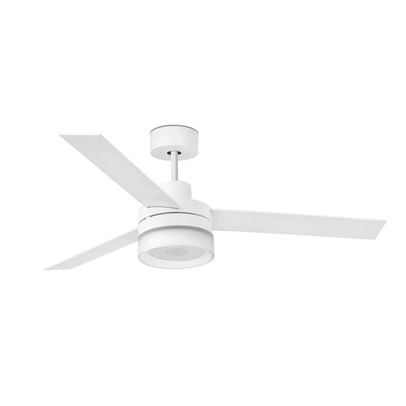 LED Deckenventilator ICE Ø 132cm 3 Flügel Bluetooth Weiß, Weiß-Ahorn