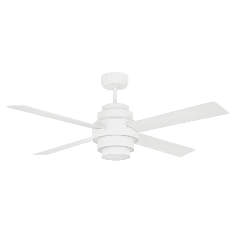 LED Deckenventilator DISC FAN Weiß, Weiß-Ahorn