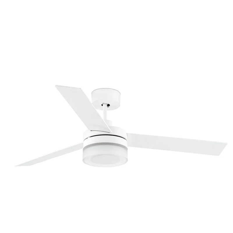 LED Deckenventilator CE 12W Weiß, Weiß-Ahorn