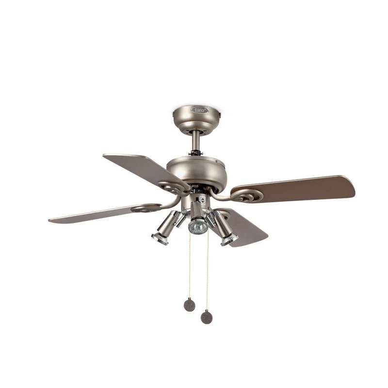 Deckenventilator GALAPAGO Ø 91cm 4 Flügel 3-flammig Grau, Ahorn-Grau