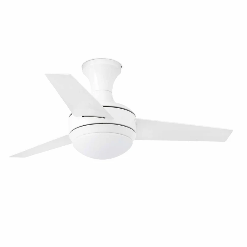 Deckenventilator MINI UFO Ø 100cm 3 Flügel 2-flammig Weiß, Weiß-Ahorn