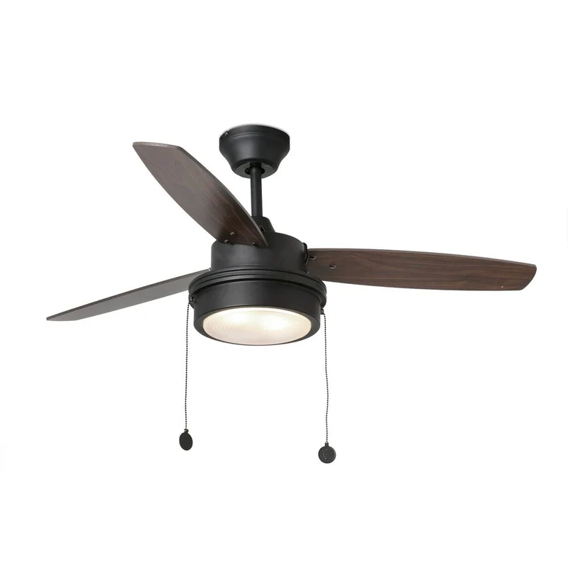 Deckenventilator KOMODO Ø 132cm 3 Flügel 2-flammig Schwarz, Schwarz