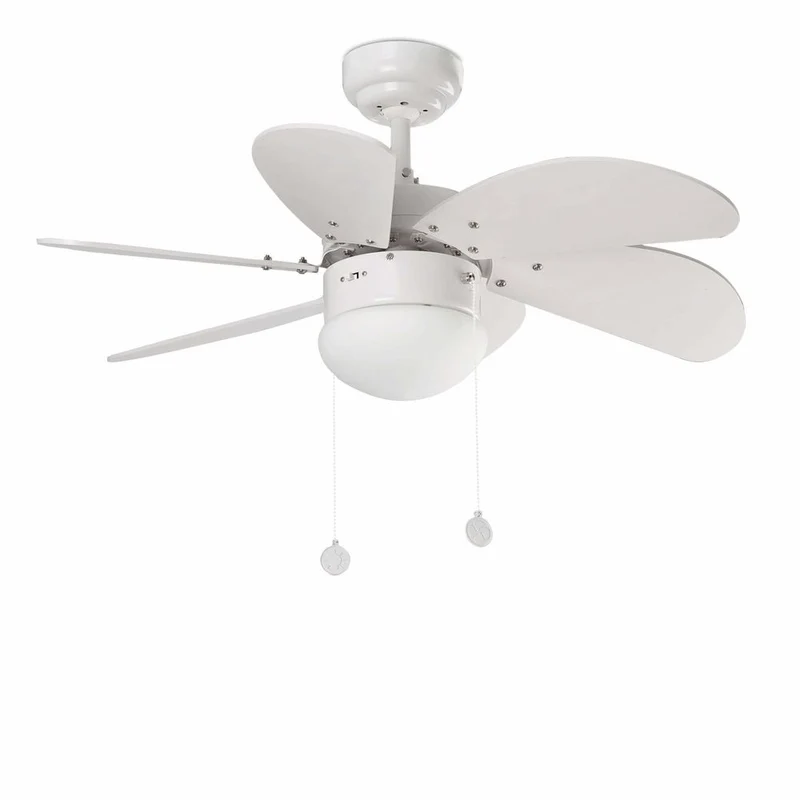 Deckenventilator PALAO Ø 82cm 6 Flügel E14 Weiß