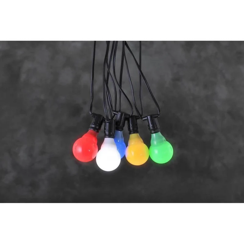 LED Biergartenkette Erweiterung Opal 10 Birnen Bunt IP44