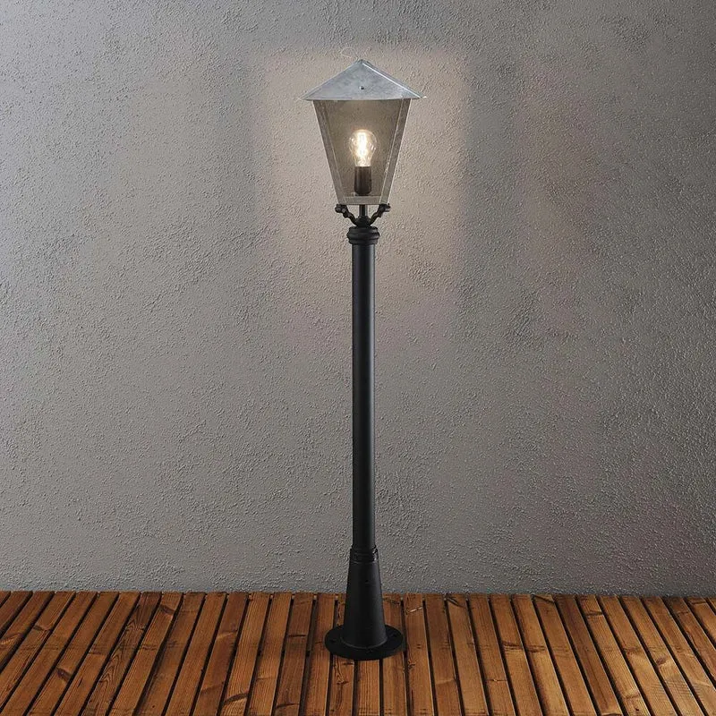 Benu Wegeleuchte galvanisierter Stahl, rauchfarbenes Acrylglas