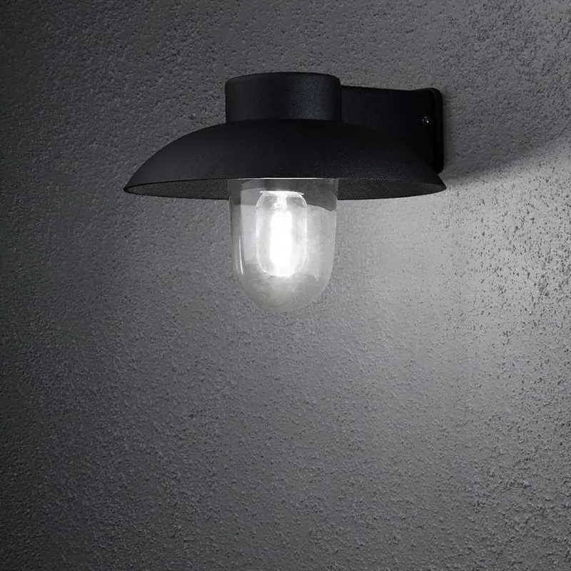 Mani Außen-Wandleuchte Schwarz, klares Glas