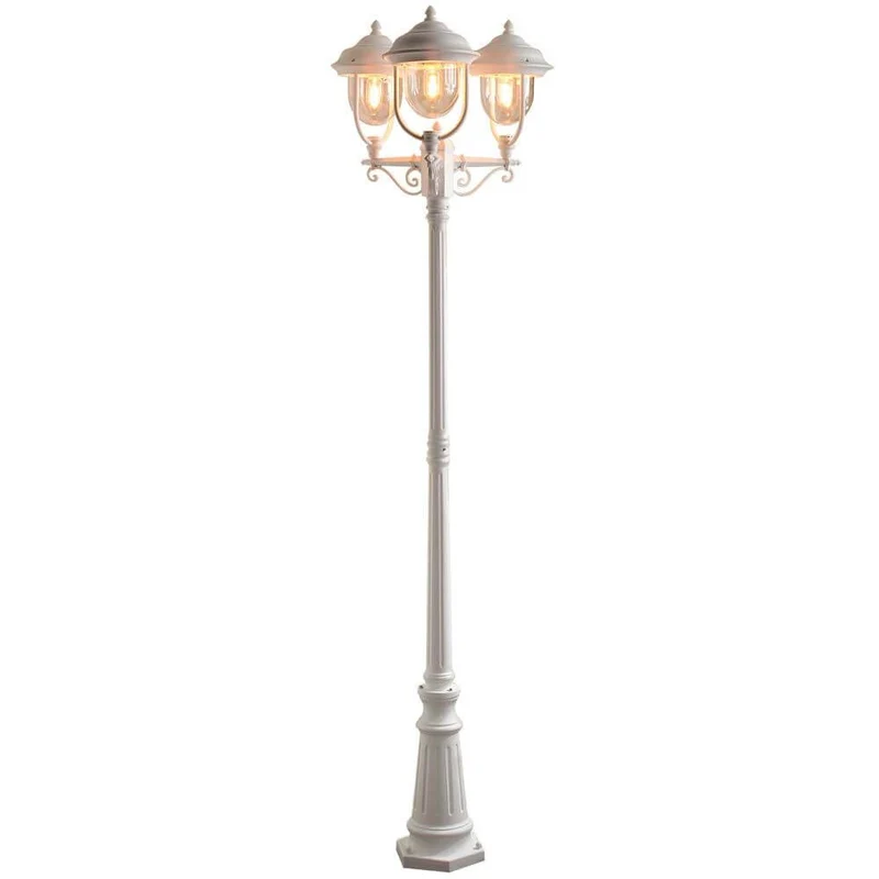 Parma Standleuchte mit 3 Leuchtenköpfen Weiß, klares Acrylglas