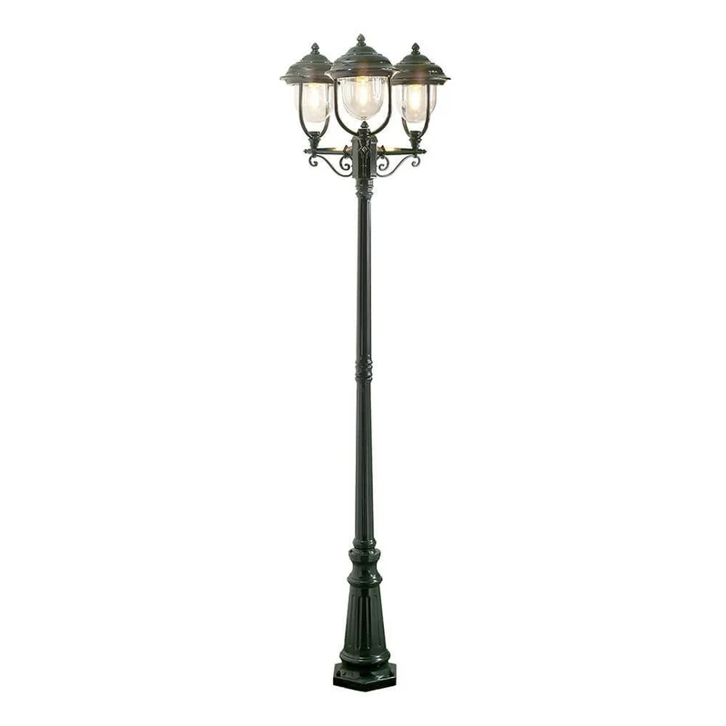 Parma Standleuchte mit 3 Leuchtenköpfen Grün, klares Acrylglas