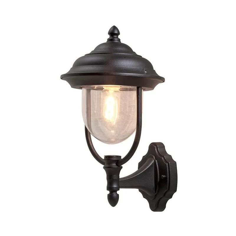 Parma Außen-Wandlampe Schwarz, klares Acrylglas