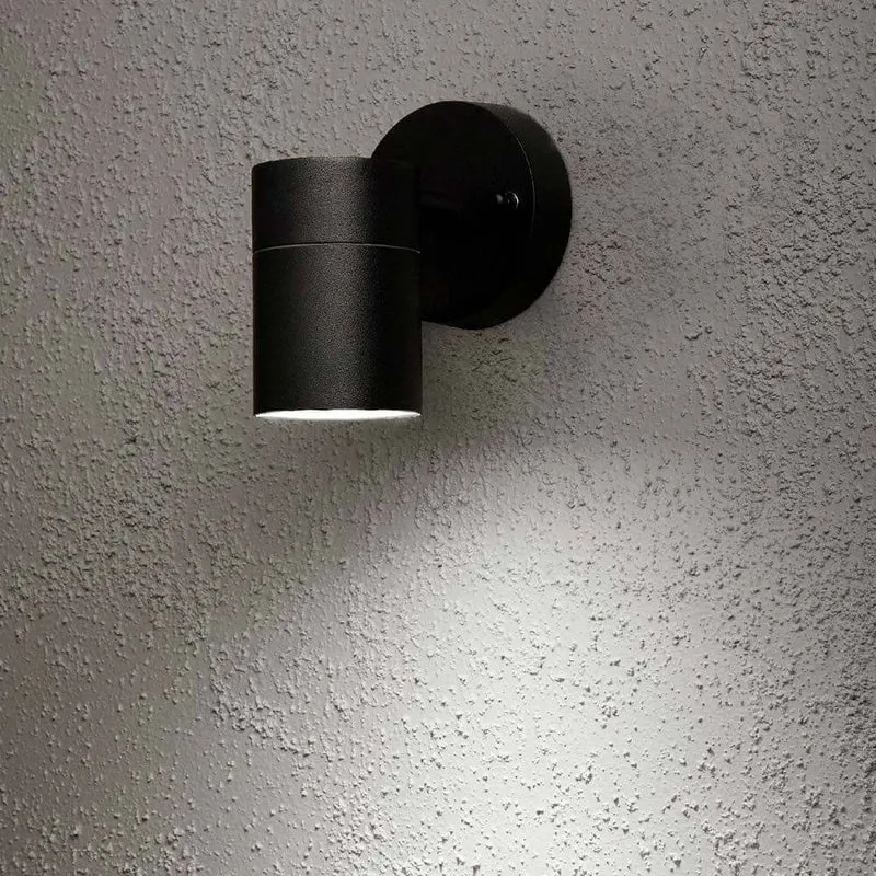 Modena Außen-Wandleuchte Schwarz, klares Glas, Reflektor