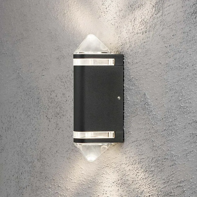 Modena Außen-Wandleuchte mit doppeltem Lichtkegel Schwarz