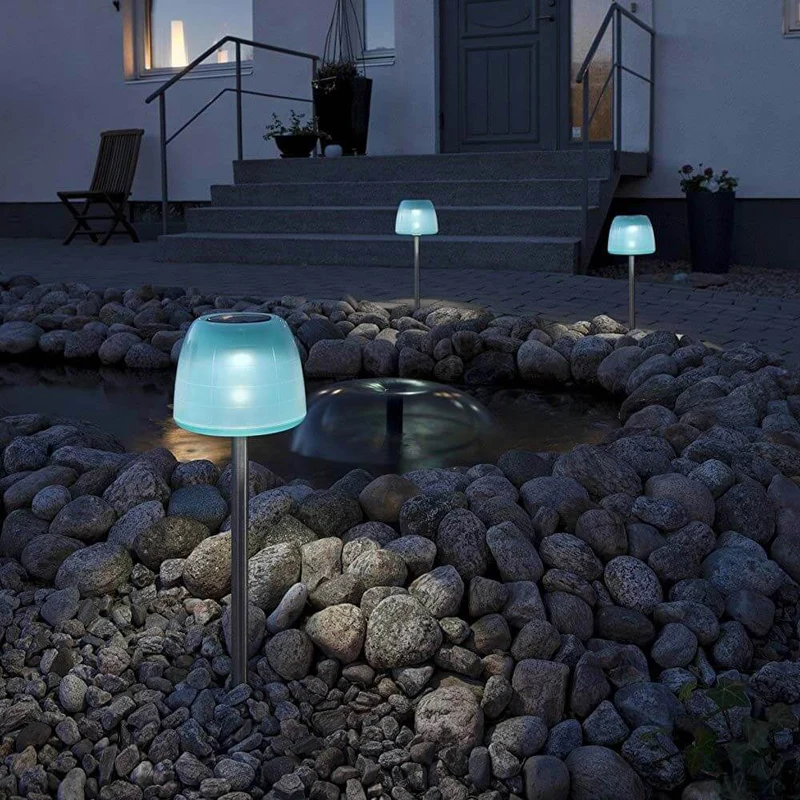 LED Solarspieß Assisi Qualle 56cm Türkises Acrylglas