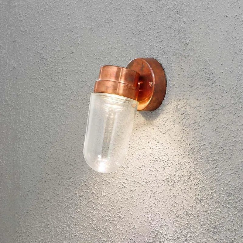 Vega LED Außen-Wandleuchte 700lm , 3000K massives Kupfer, klares Glas
