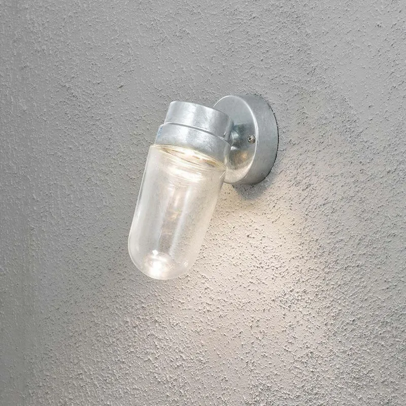 Vega LED Außenwandleuchte 3000K galvanisierter Stahl, klares Glas