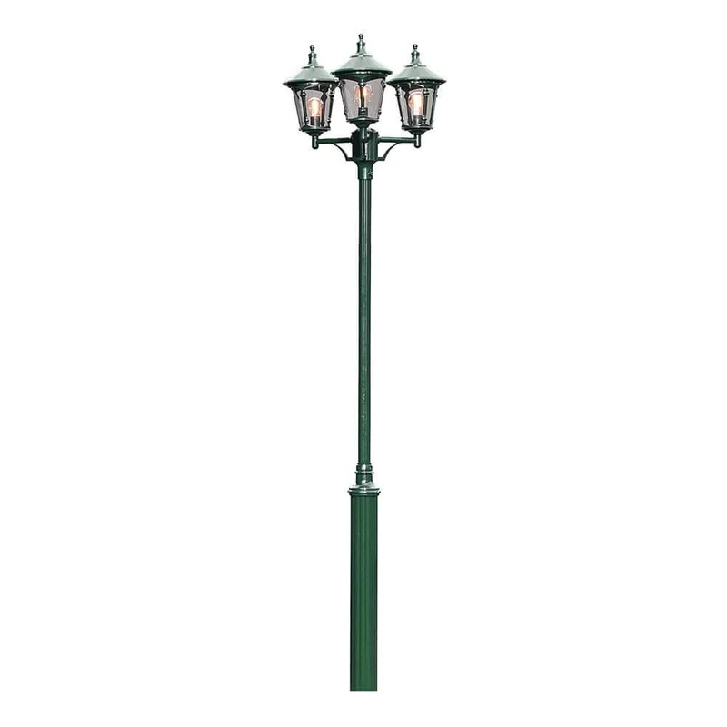 Virgo Leuchtenkopf 3-tlg. für Mastleuchte Grün, Rauchfarben