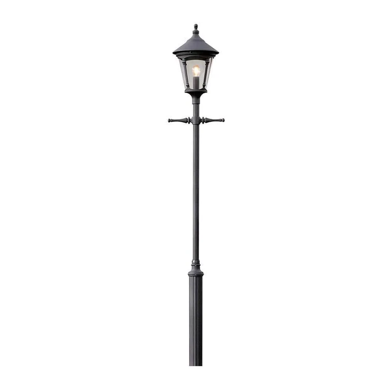 Virgo Leuchtenkopf für Mastleuchte Schwarz, rauchfarbenes Acrylglas