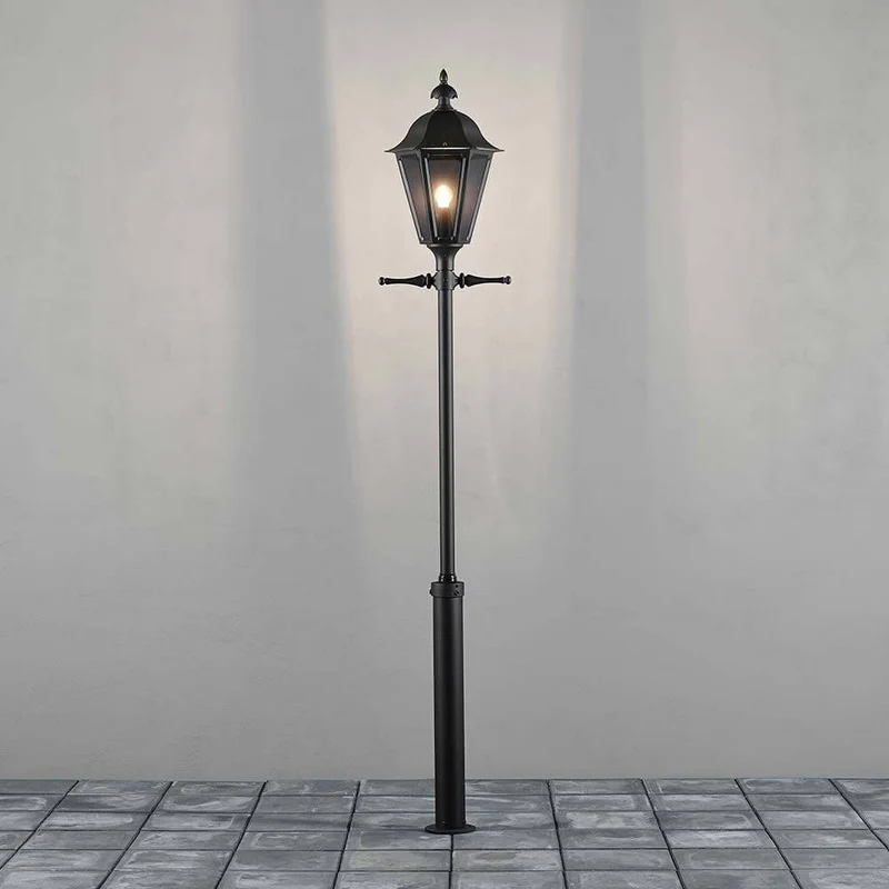 Pallas Mastleuchte 260cm Schwarz, rauchfarbenes Acrylglas