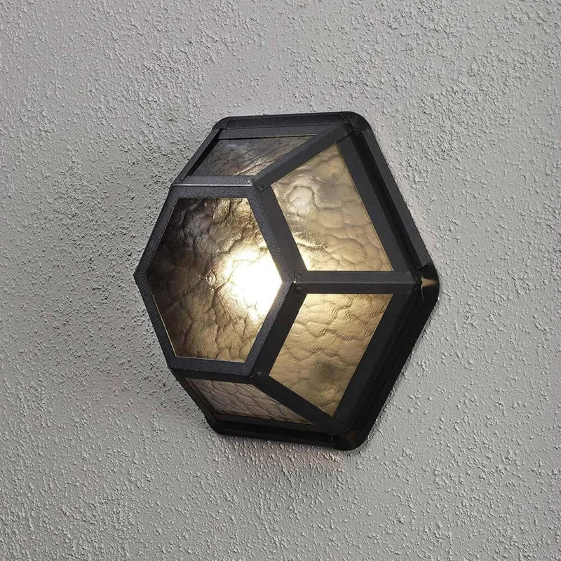 Castor Außen-Wand- & Deckenleuchte Schwarz, rauchfarbenes Acrylglas