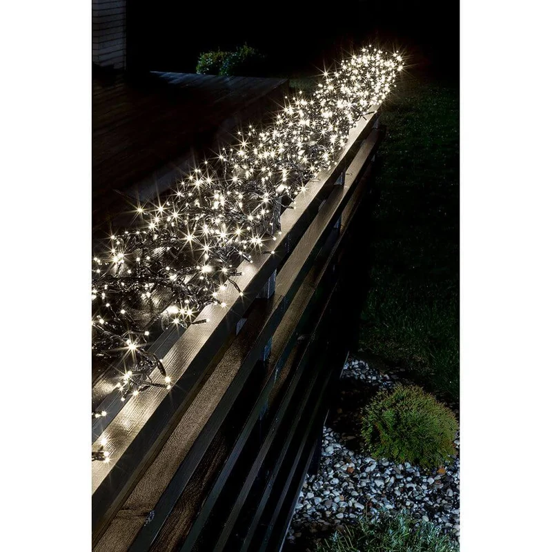 9m Micro LED Büschelllichterkette Cluster 8 Funktionen Warmweiß IP44
