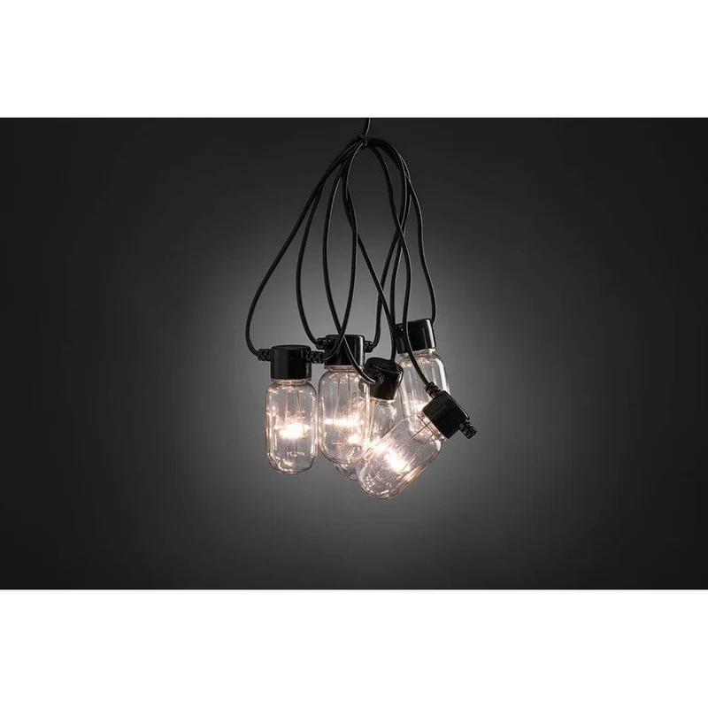 LED Biergartenkette 10er klar 80 Warmweiße Dioden 24V