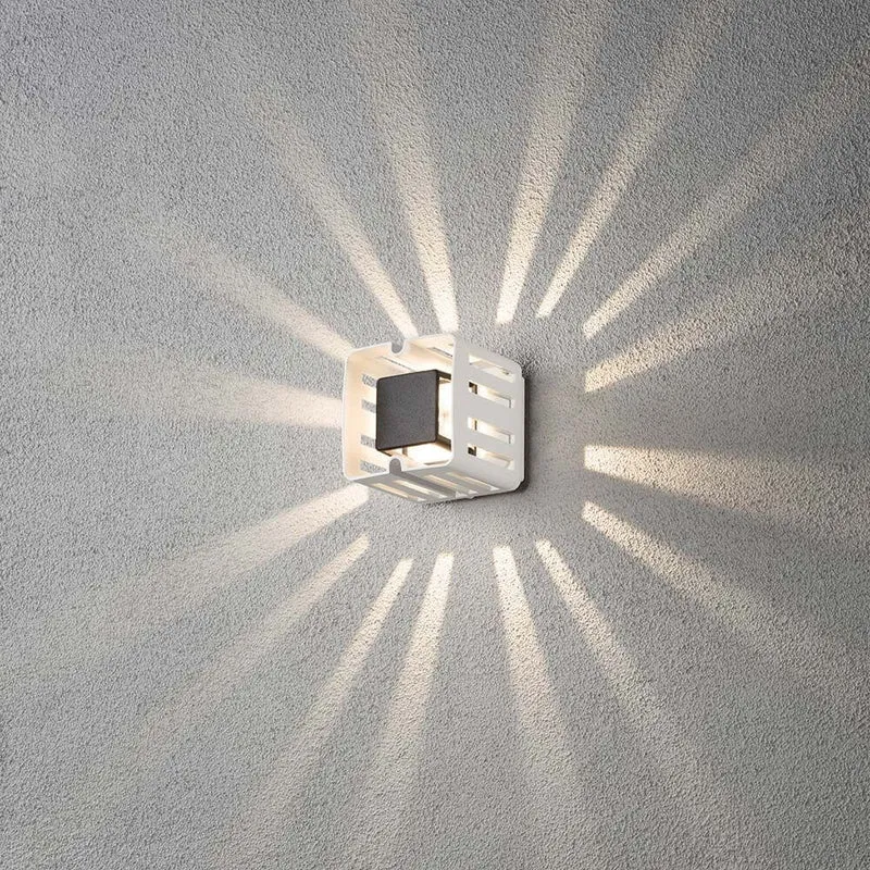 Pescara LED Außen-Wandleuchte Weiß, klares Acrylglas
