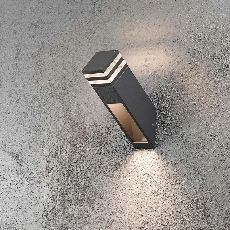 Massa LED Außen-Wandleuchte Anthrazit, klares Acrylglas