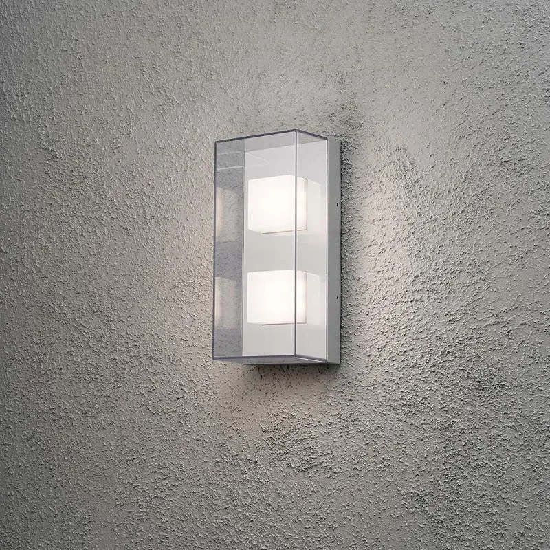Sanremo LED Außen-Wandleuchte Grau, klares Polycarbonat Glas