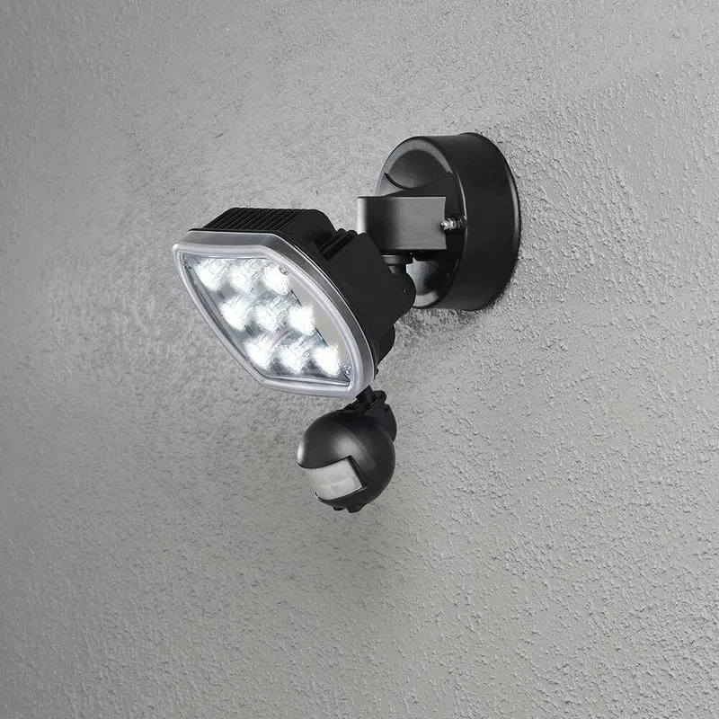 Prato LED Außenstrahler mit Sensor IP44 Schwarz