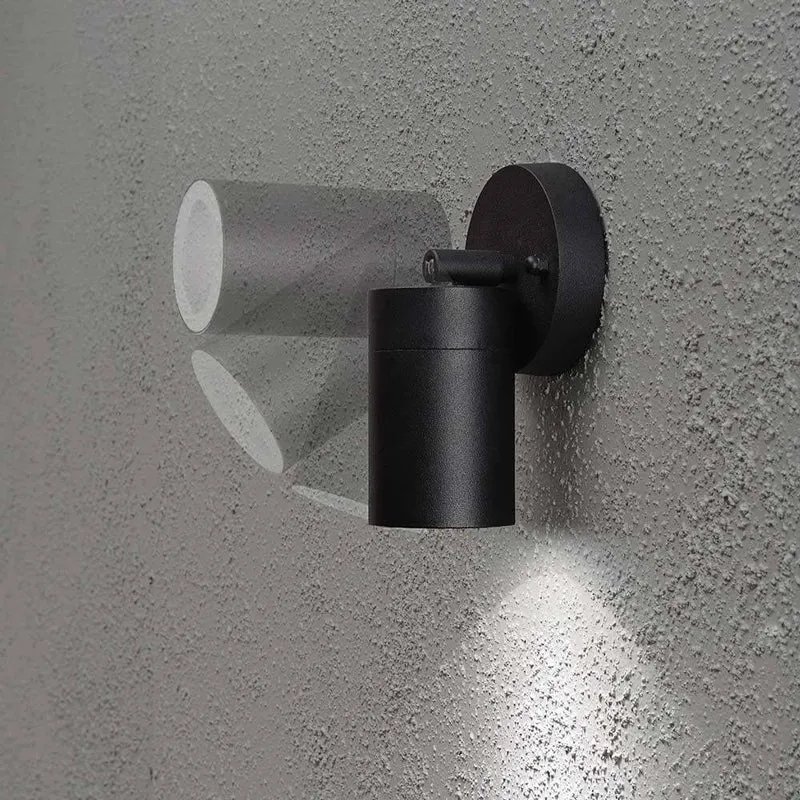 Modena Energiespar Wandspot schwenkbar Schwarz, klares Glas