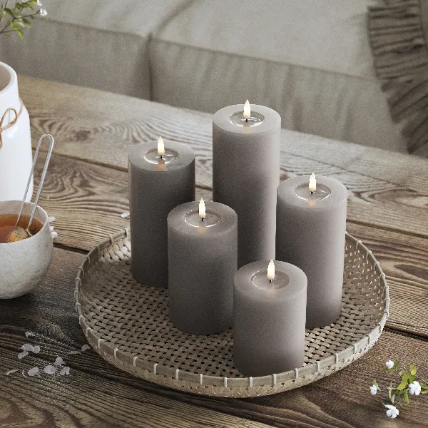Led kaars grijs - Deluxe Homeart