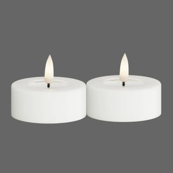 Groot led waxinelicht wit - 2 stuks - Deluxe Homeart