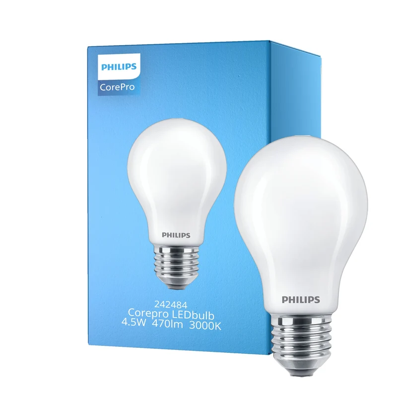 Philips Corepro LED Bulb E27 A60 Frosted - 470lm 3000K - Not Dimmable