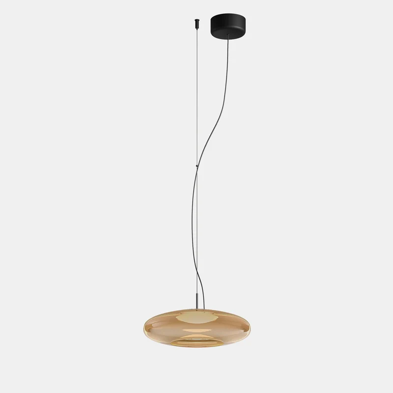 LedsC4 Plat Surface Pendant Lamp Amber