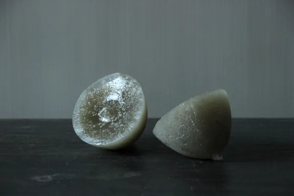 Drijfkaars olijfgroen grijs - H5 x Ø7 cm