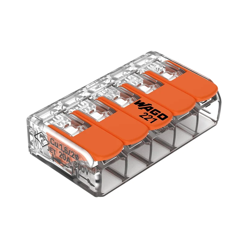 WAGO verbindingsklem / Lasklem | 5 aderig | 0.2-4.0mm² | 25 stuks