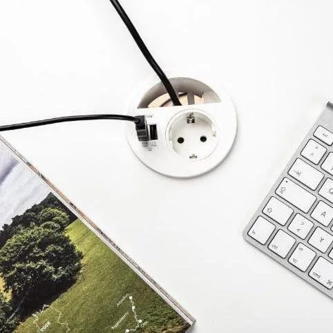 Inbouw Evoline circle 80 1x230, USB A+C + aansluitkabel 3m