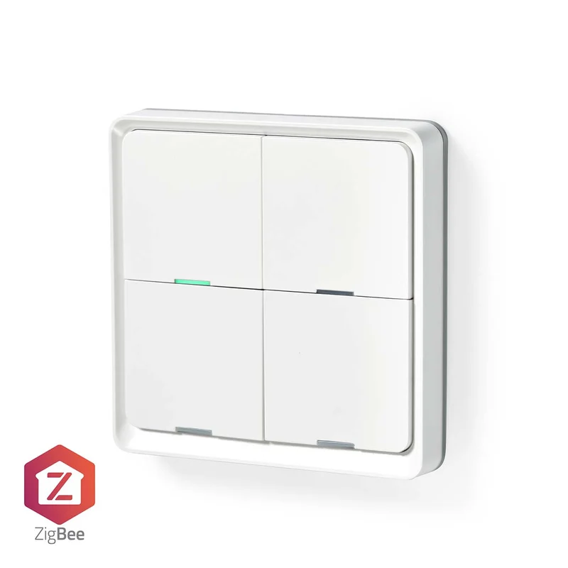Zigbee 3.0 Smart Wandschakelaar | 4-voudig - Incl. Batterij
