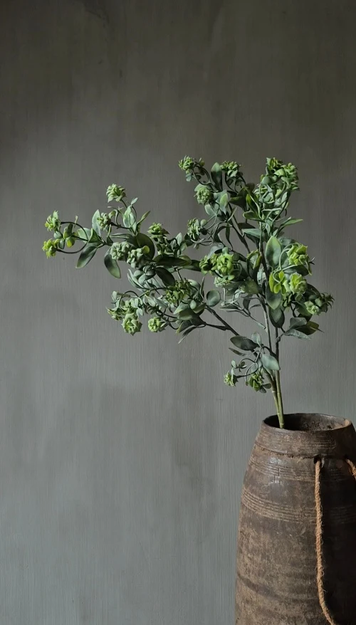 Kunst sedum tak groen met knopjes - 70 cm