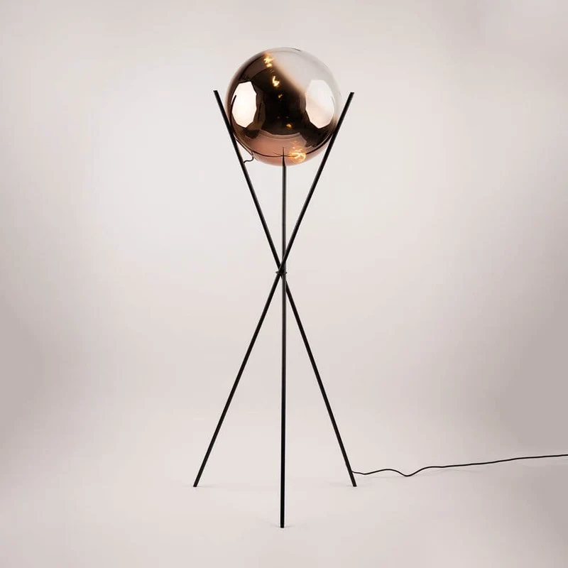 s.luce Orb Axis Glaskugel Stehlampe Dreibein 160cm