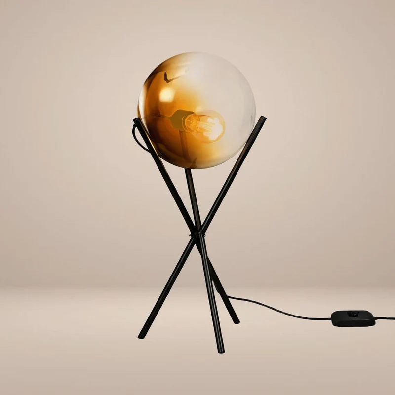 s.luce Orb Axis Glas-Tischlampe Dreibein 20cm