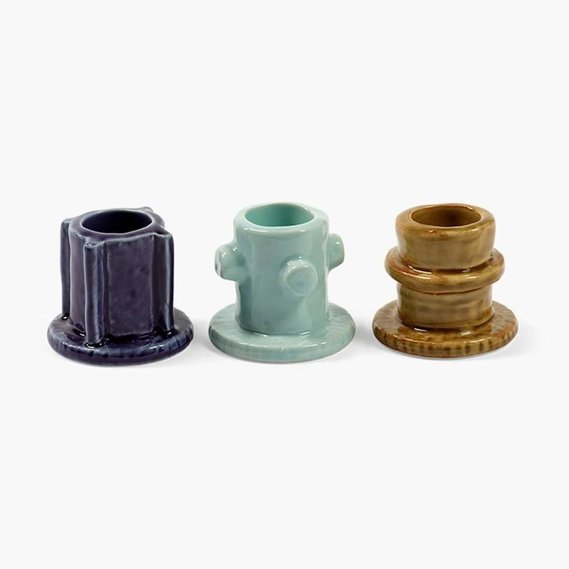 Serax Molly Glazed Candle Holder - Set of 3