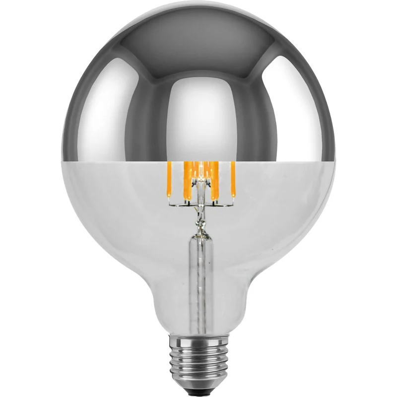 Segula Vintage LED Globe E27 G125 Mirror Head Silver - 550lm 2700K - Dimmable