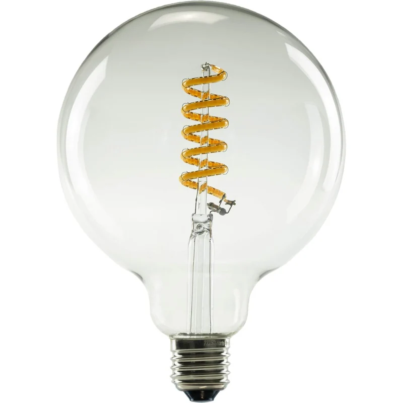 Segula Ambient LED Globe Curved Spiral E27 G125 Clear - 460lm 2000K to 2700K - Dim to warm